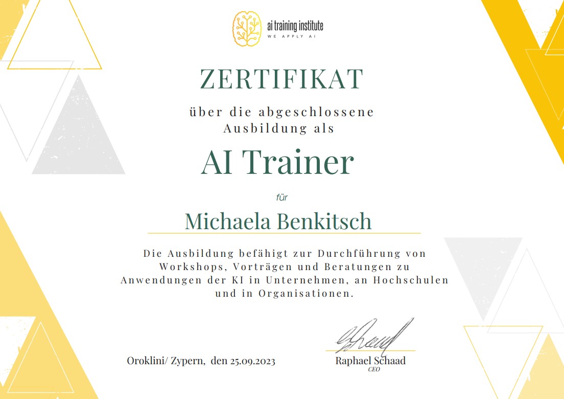 Zertif. AI Trainer Zertif. AI Trainer