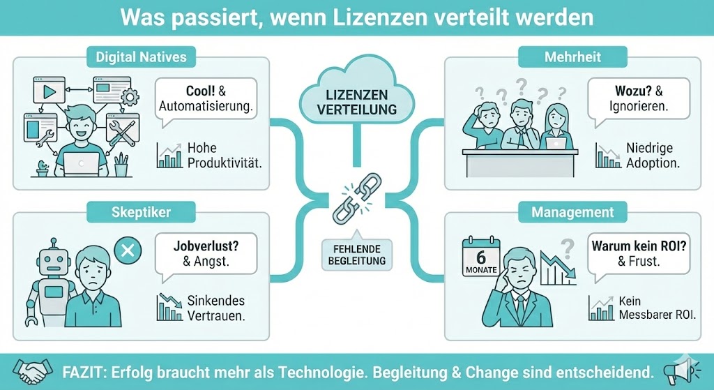 Grafik Reaktionstypen auf KI-Einfuehrung